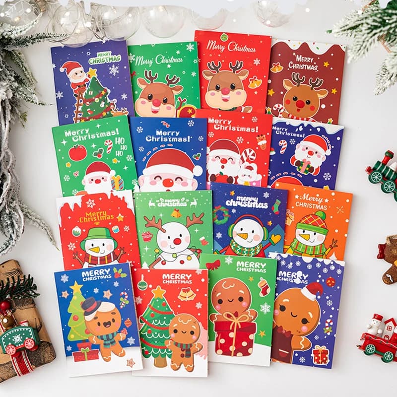 20 pcs Christmas Theme Mini Notebook Christmas Decoration Pocket Portable Notepad Children's Small Prize Booklet