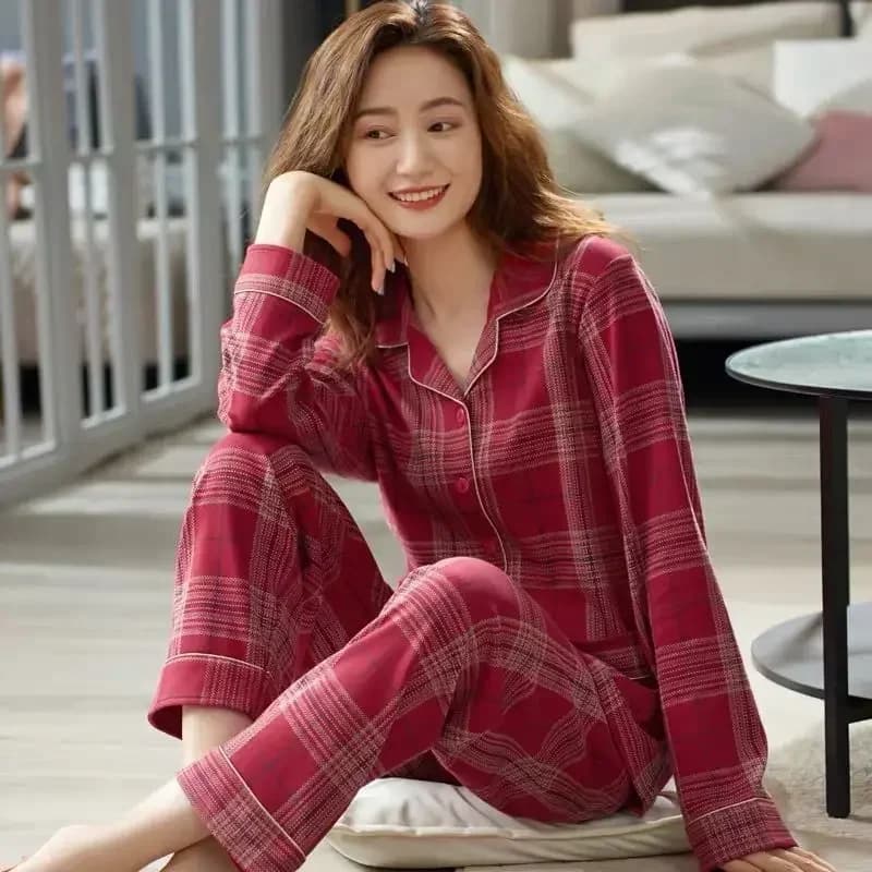 Pajama Pants Set Women's Clothing Homewear Autumn Winter Outer Wear Simple Comfortable Casual Breathable Stylish Loose Fit Large