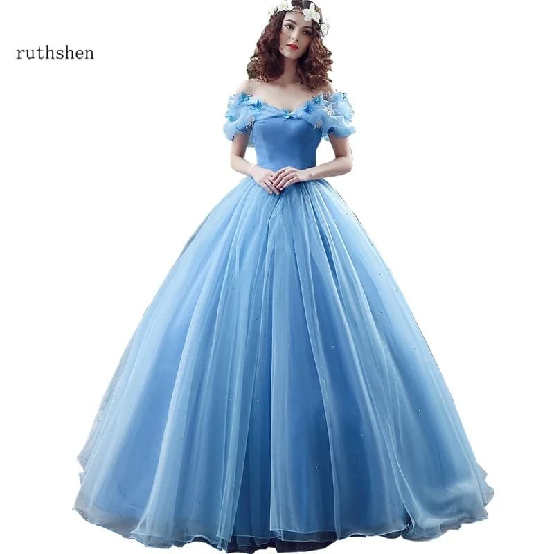 Customized Fairy Vestidos De Dulces 16 Quinceanera Dresses Light Blue Off Shoulder With Butterfly Sweet 15 Masquerade Ball Gowns