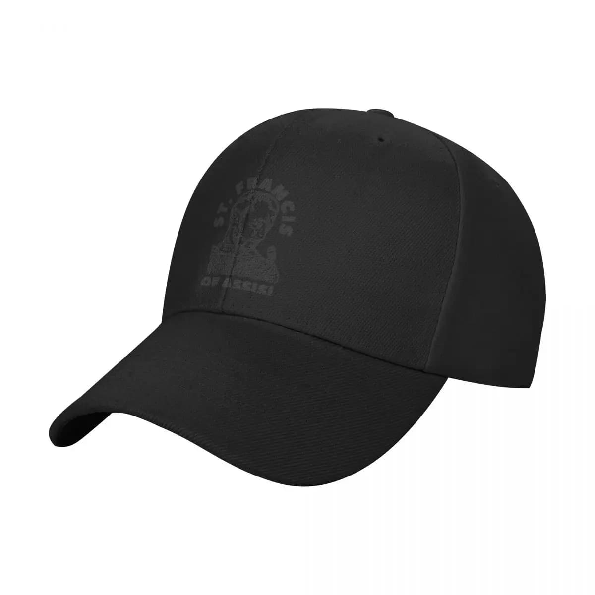 St. Francis of Assisi - Black - Animals / Pets / Saints / Catholic Baseball Cap Thermal Visor Golf Hat Man Designer Man Women's