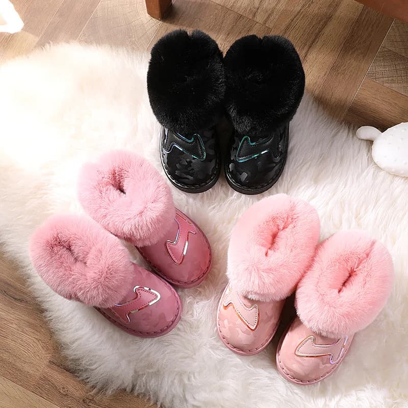 Warm Girl Boots New Fashion Winter Boot Comfort Versatile Snow Boot Waterproof Anti Slip Child Shoes Simple Cotton Boy Shoe