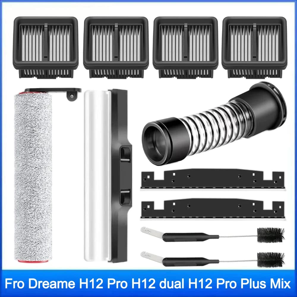 Fro Dreame H12 Pro，H12Plus，H12Pro Plus Mix，H12 dual Wet Dry Vacuum Cleaner Spare Parts Roller Hepa，Cover，Hepa Filter Accessories