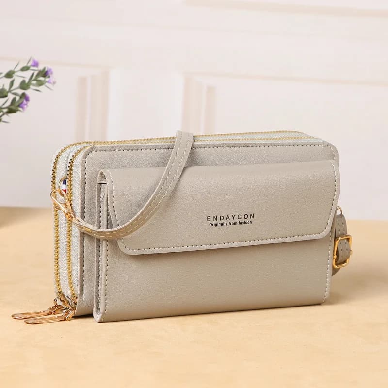 2024 New Women's Crossbody Bag Korean Edition Fashion Shoulder Bag Versatile Large Capacity Double Zipper Phone Bag