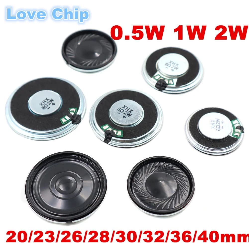 0.5W 1W 2W 8R 16R 32R Mini Speaker 8 Ohm 32 Ohm Loud Speaker Diameter 20mm 23mm 26mm 28mm 30mm 32mm 36mm 40mm 45mm Loudspeaker