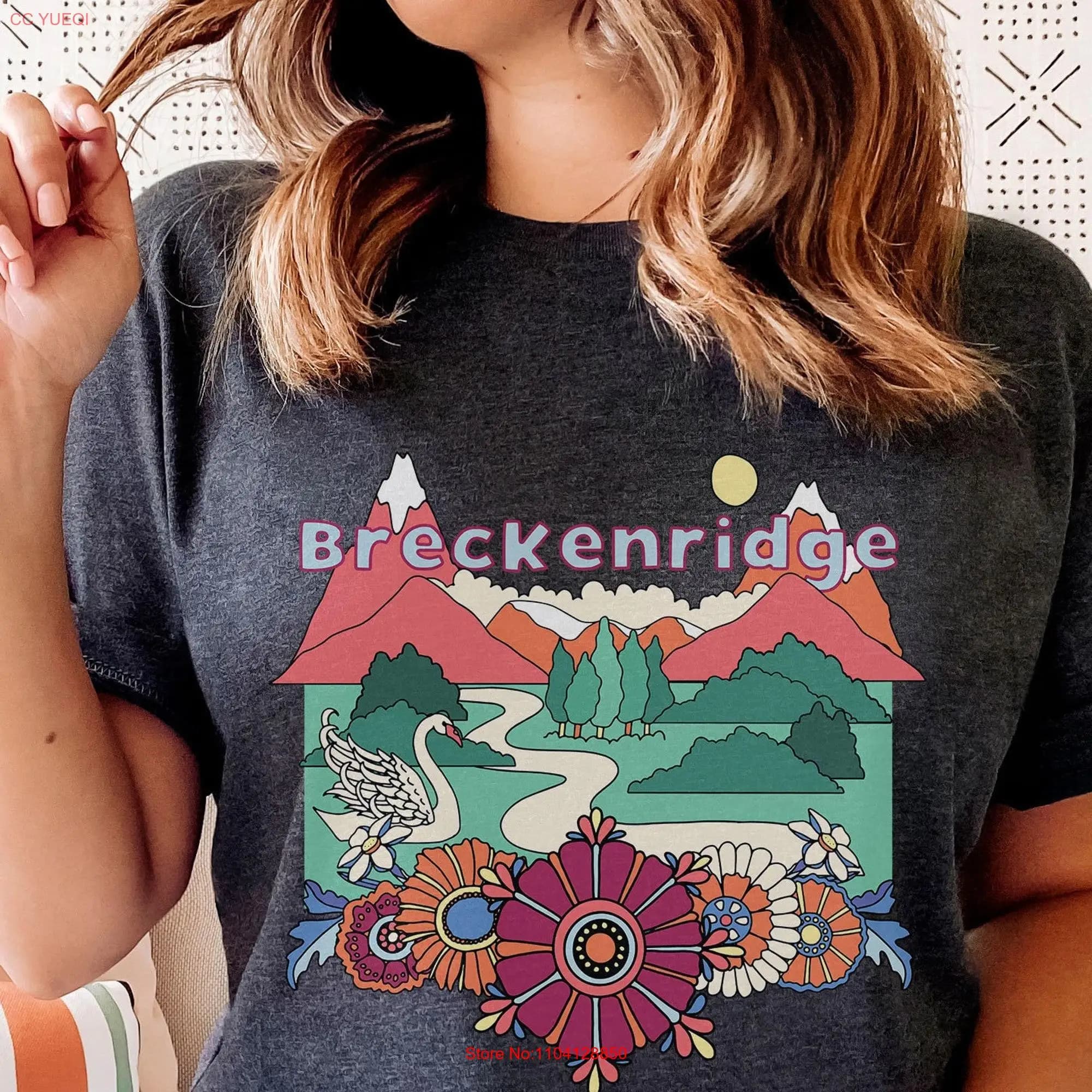 Breckenridge T Shirt Colorado Retro Vintage Style tee Mountain long or short sleeves