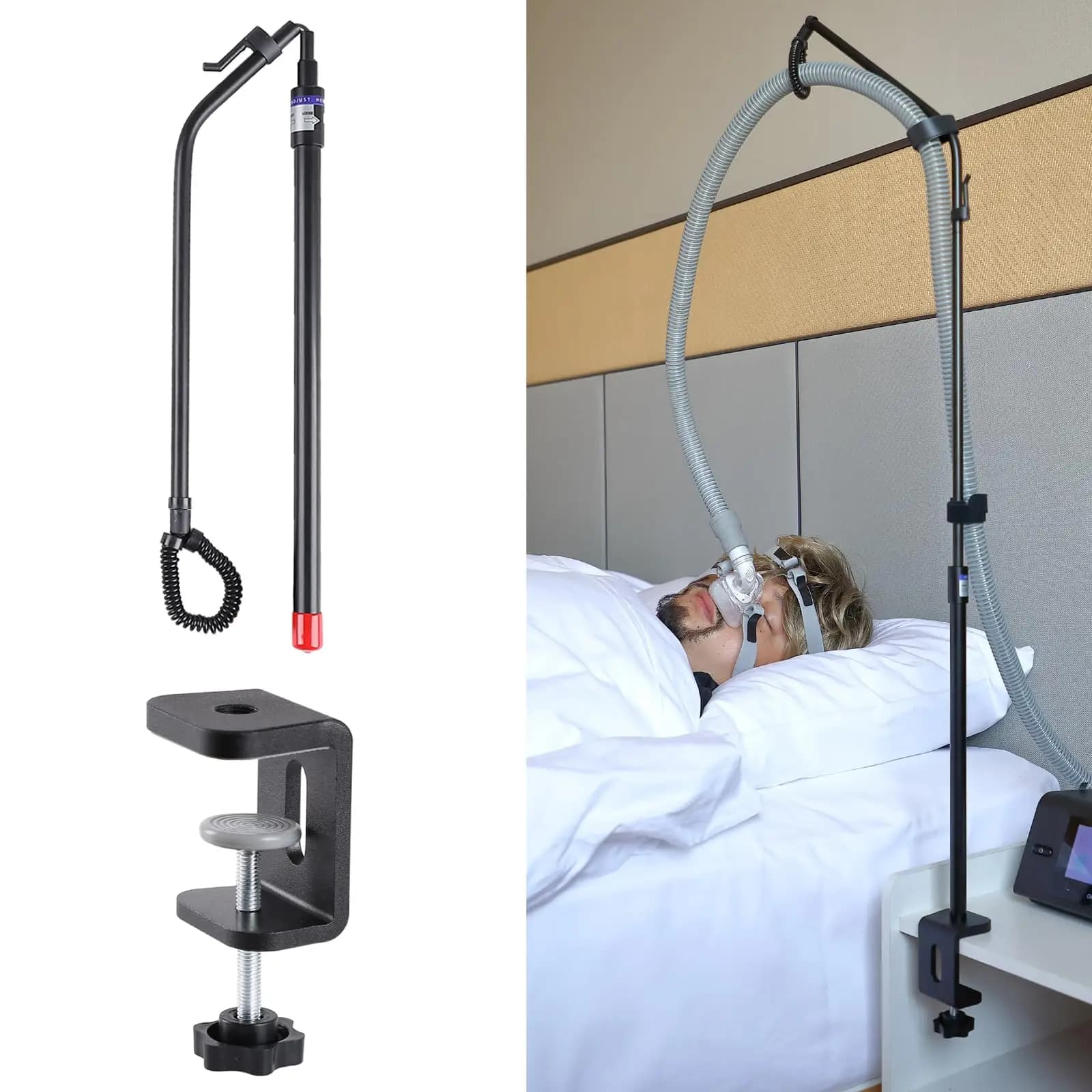 CPAP Machine Hose Holder - Hanger Lift Prevent Hose Leakage Tangle Height Adjustable help Breathing Machine Users Better Sleep