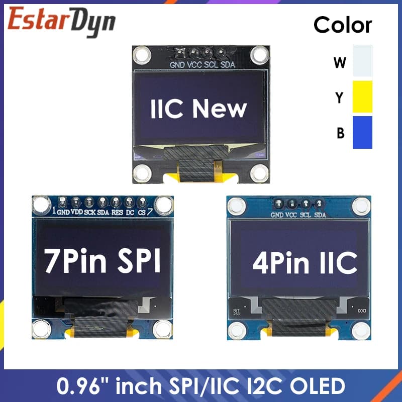Original 0.96" OLED SPI/IIC I2C  white/blue/yellow blue 0.96 inch OLED module 128X64 OLED LCD LED Display Module For ARDUINO