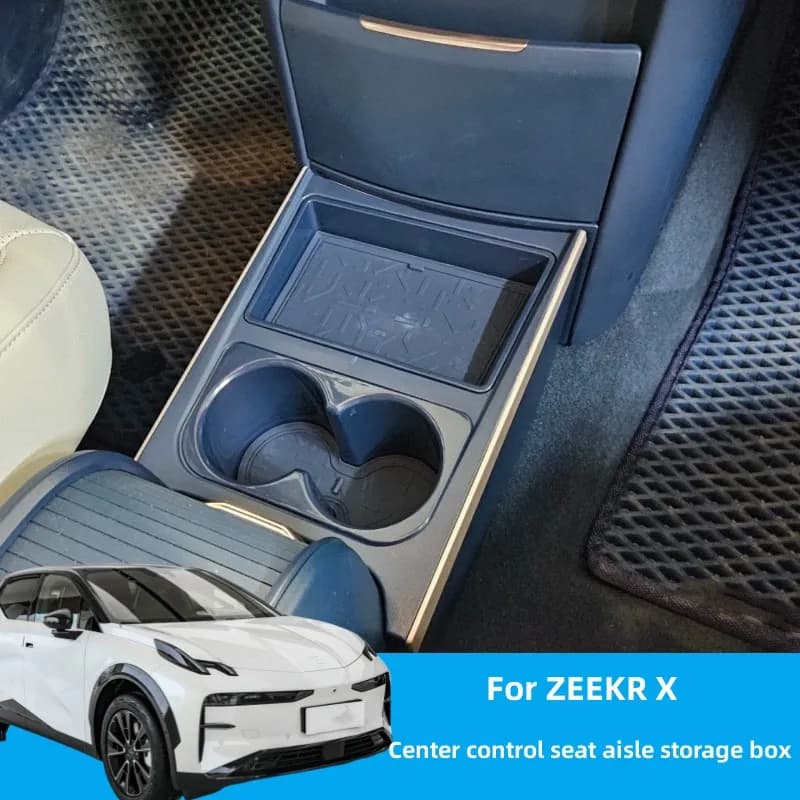 Car Center Control Seat Aisle Storage Box Special Double-layer Water Cup Holder For ZEEKR X 2023 2024 Car Accessories