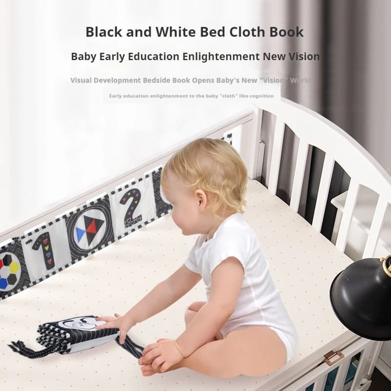 Montessori baby visual stimulation card black and white high contrast children education sensory picture baby cognitive bedside