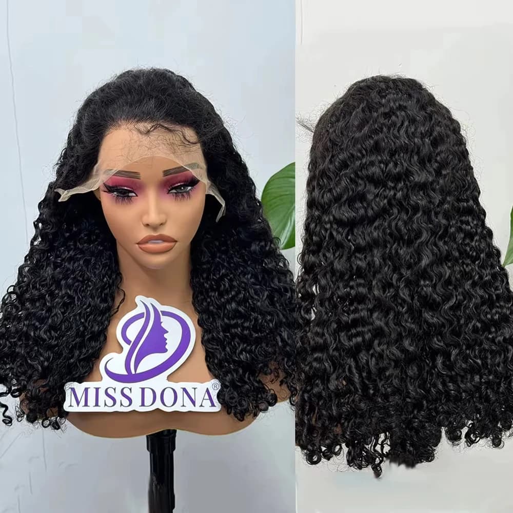 12A Double Drawn 250% Density 13x4 Lace Frontal Hair Wig Burmese Curl Human Hair Wigs Natural Color Curly Hair Wig Remy Hair Wig