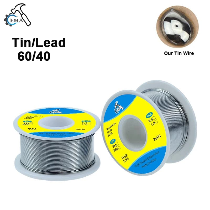 EMA Quality Welding TIN wire 60/40 0.8mm 1.0mm Soldering Solder wire Tin Flux for soldering Welding solder wire
