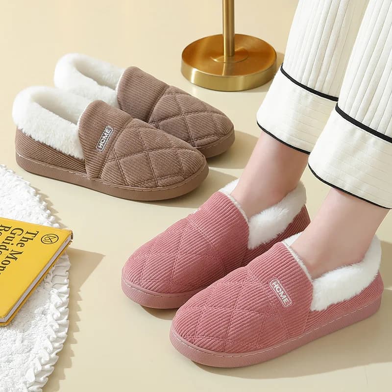 Goosecret Fur Furry Cotton slippers For Women Soft Cozy Non-slip Indoor Fluffy Slides Plush Lined Winter Warm Fuzzy House Shoes