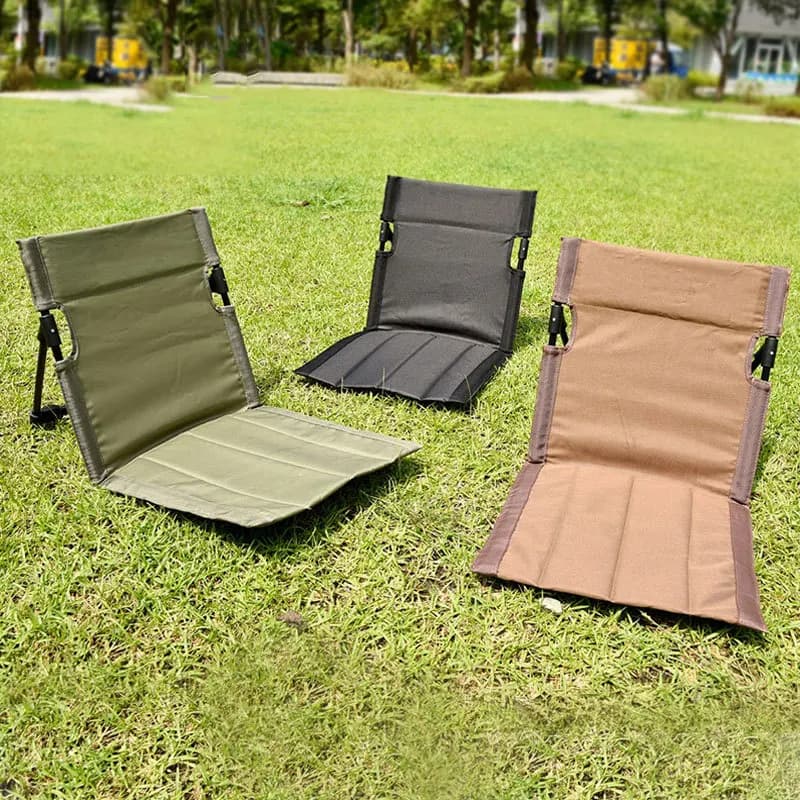 Foldable Camping Chair Outdoor Garden Park Single Lazy Chair Backrest Cushion Picnic Camping Folding Back Chair Beach Chairs