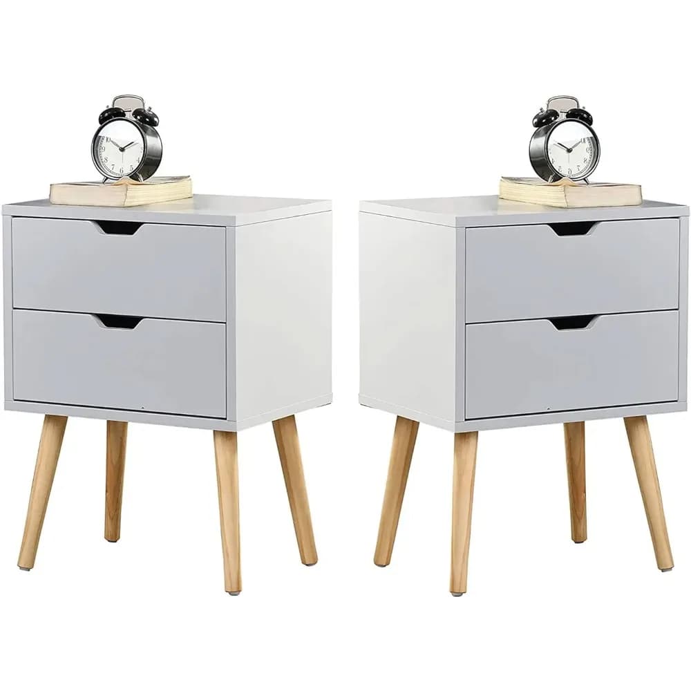 End Side Table Nightstand with Storage Drawer -Fashion Modern Assemble Storage Cabinet Bedroom Bedside -Solid