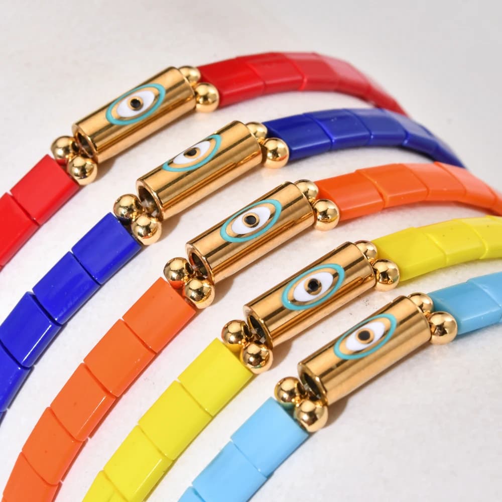 ZMZY Glass Tila Bracelet Amour Turkish Evil Eye Love  Beaded Boho Jewelry Women Amulet Party Summer Beach Valentine Gift