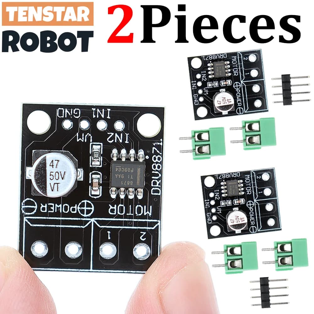 TENSTAR 2pcs DRV8871 H-Bridge Brushed DC Motor Driver Breakout Board PWM Control 3.6A Max Internal Current Sense 6.5V To 45V