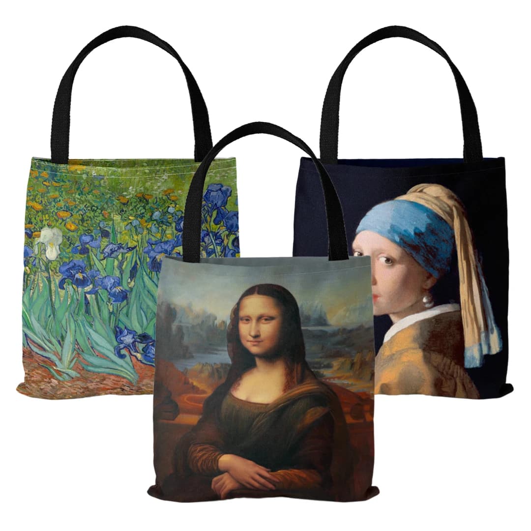[Canvas Bag] Oil Painting Printed Canvas Bag Women's Lightweight Tote Bag Daily Handbag Multi-functional Shopping Bag