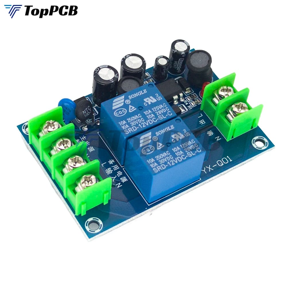 220V 10A 2 Channel Automatic Power Switch Module Dual Input Power-off Switcher Transfer Board Emergency Backup Power Supply