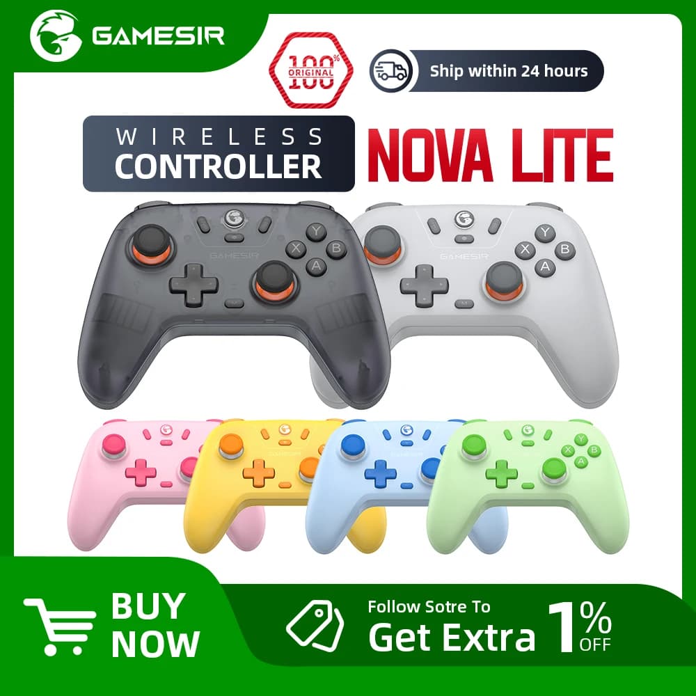 GameSir Nova Lite Bluetooth Game Controller for PC Nintendo Switch iOS and Android Available in New Colorways with Hall Effect