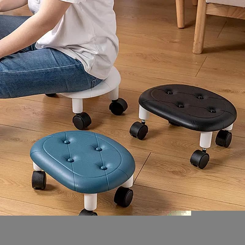 Low Rolling Stool Household Pulley Low Mini Comfortable Portable Ground Stool Casual Moving Small Chairs 360 Degree Swivel
