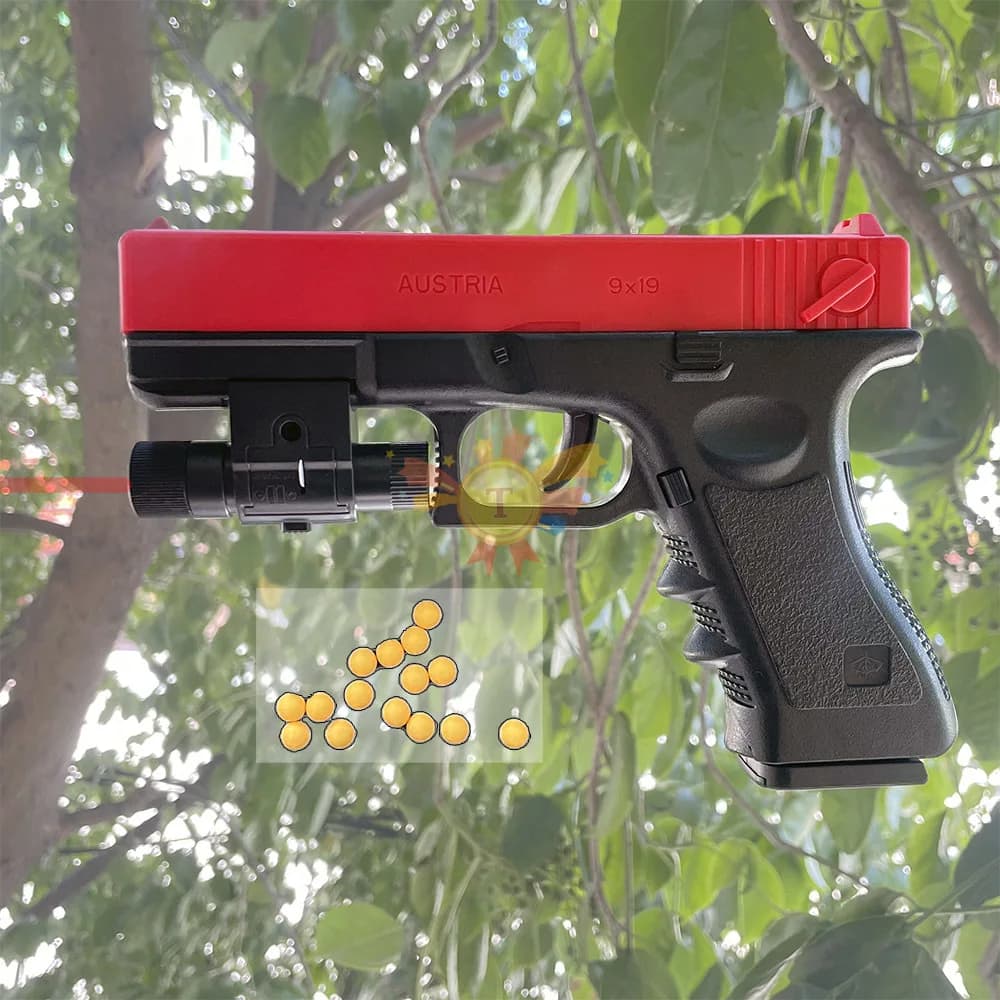 Manual G17 Toy Gun With Laser Soft Bullet Airsoft Pistol Outdoor Sports CS Game Weapon for Gift