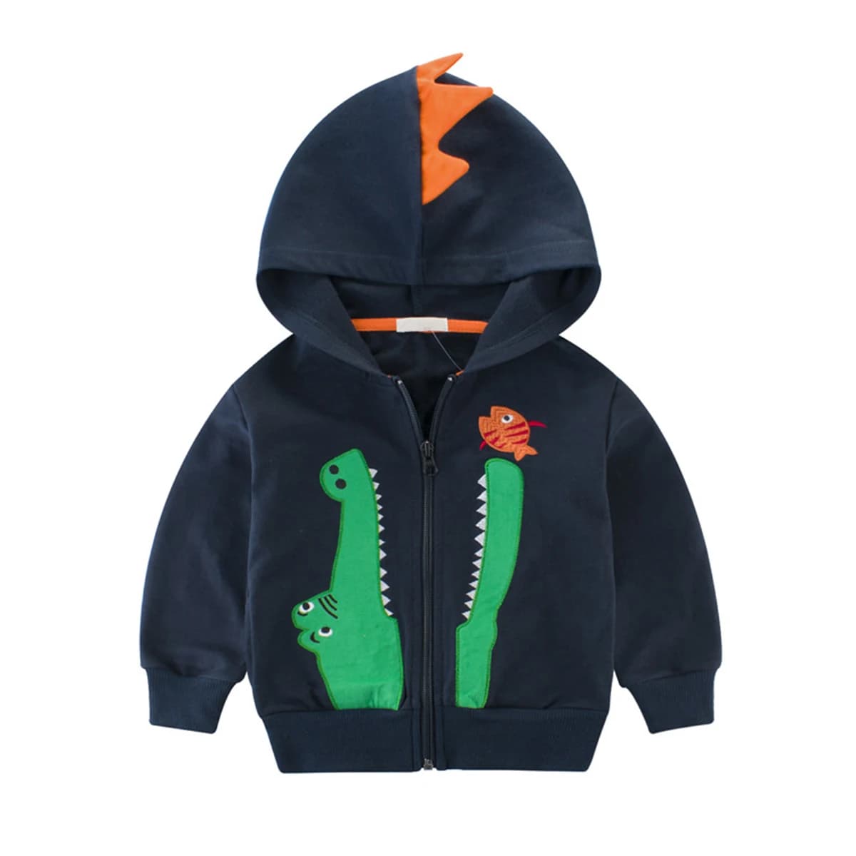 OVTRB Kids Boys Hoodies Toddler Dinosaur Zip Up Sweatshirt Cotton Long Sleeve Hooded Jackets Coat Casual Fall Outfits