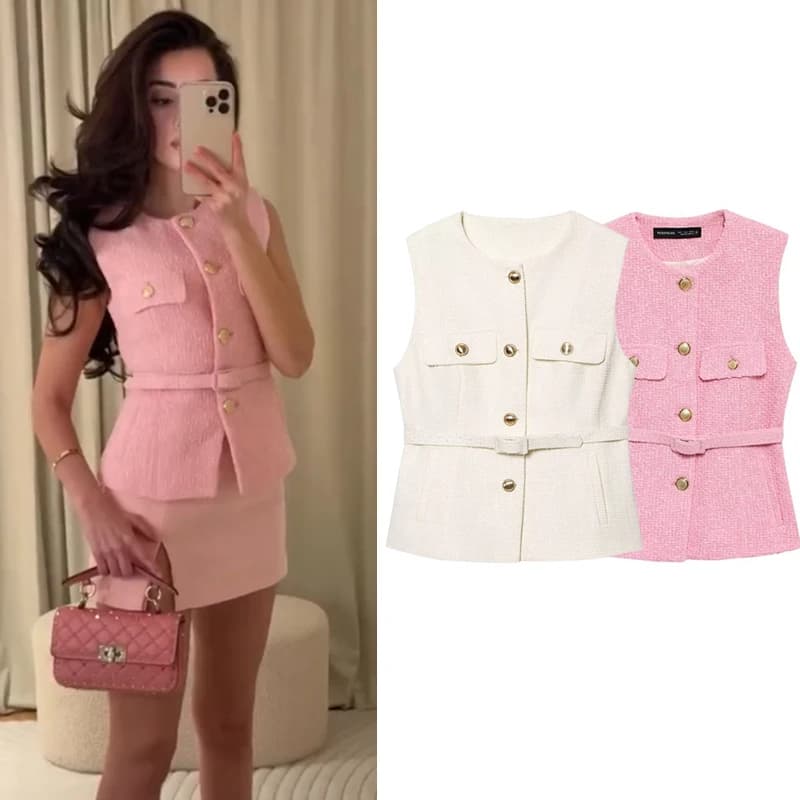 Vest Jacket Spring Women's 2025 New Chic Simple Slim Women's Jacket Vest Fashion Youth Elegant Vest