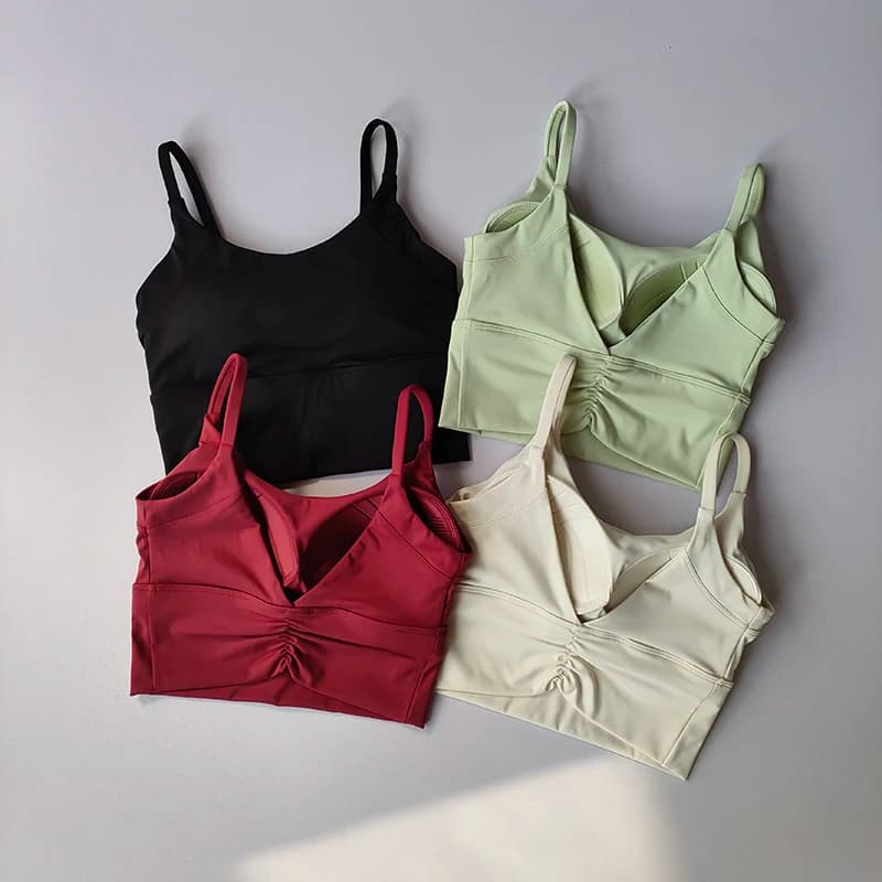 High-intensity Integrated Sports Underwear Gathering Shock-proof Yoga Bra Breathable Zipped Breasts Running Fitness Suit Vest