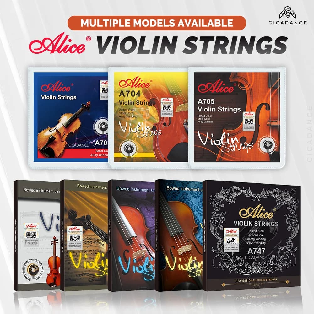 Alice Violin Strings Suitable For 1/8 1/4 1/2 3/4 4/4 Violin Bright Tone Comfortable To Play Oxidation-resistant Music Part Gift