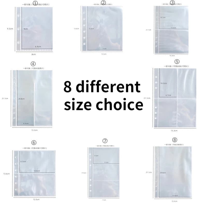 10pcs 3 Inch Idol Card Kpop Album Collect Book Refill Sleeves DIY Binder Photocards Collect Book Refill Sleeves Stationery Set