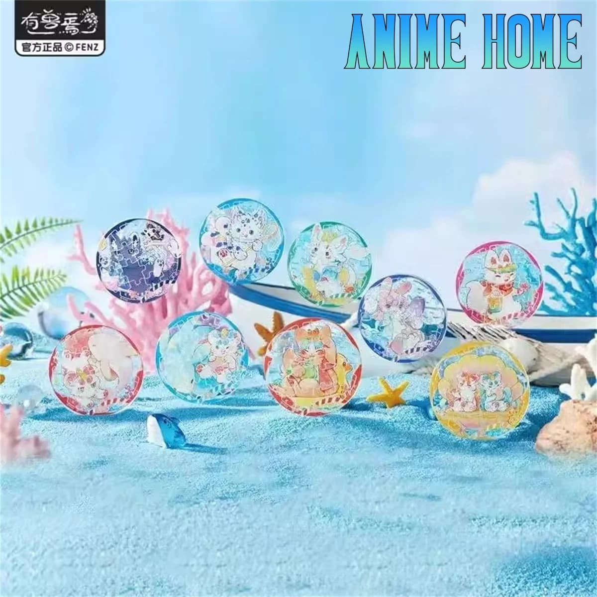 Official Fabulous Beasts Ocean Park Acrylic Puzzle Badge Cartoon Baji Decoration Collection Cosplay Original Gift