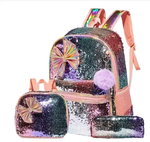 Preschool Elementary School Bookbags for girl 3 in 1 Preschool School Bag Set Girls School Backpack Bag Lunch Bag Set for Girls