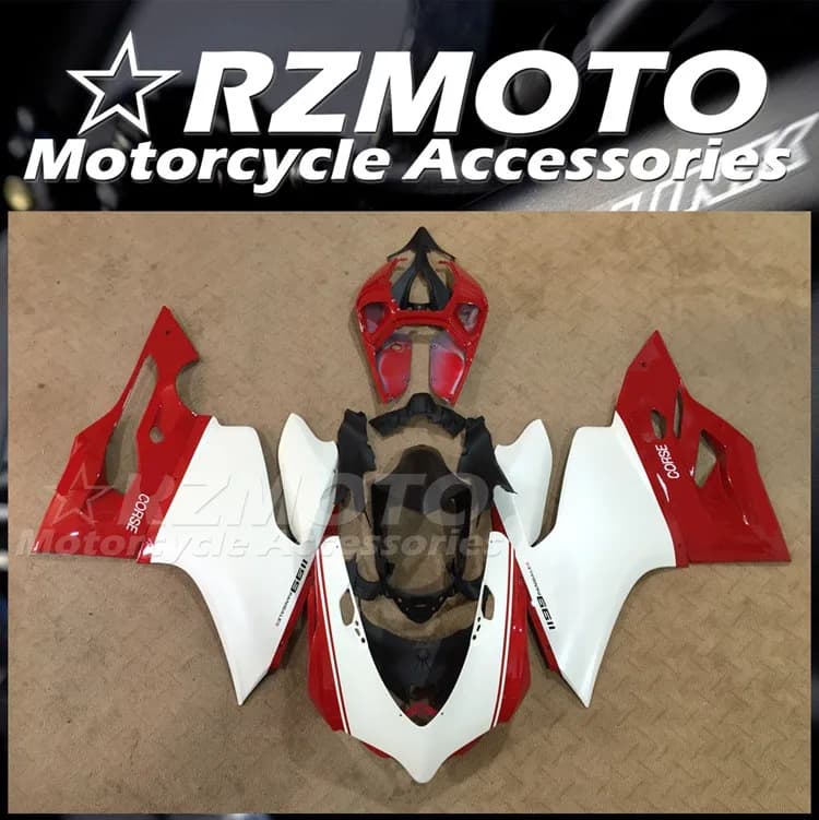 4Gifts New ABS Motorcycle Fairings Kit Fit for Ducati 899 1199 Panigale s 2013 2014 2015 12 13 14 15 16 Bodywork set Red White