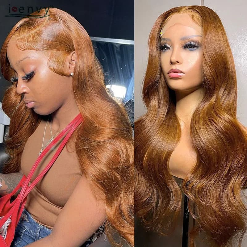 Orange Brown Lace Front Wigs Colored Ginger Blonde 13X6 Lace Frontal Human Hair Wigs Remy Burgundy Red Body Wave Lace Front Wig