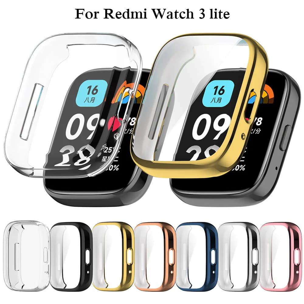 Protective Case For Xiaomi Redmi Watch 3 Active Tpu Full Screen Protector for Redmi watch3 lite Cover Accessories Case Shell