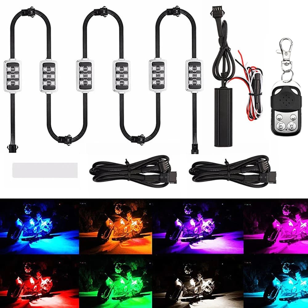 Rear Tail Light Motorcycle 6 RGB 36 LED LED Motorcycle Light Moto Smart Brake Lights