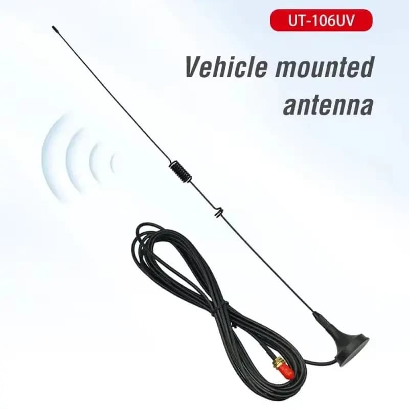 UT-106UV Walkie Talkie Car Antenna Magnetic VHF/UHF Dual Band SMA-Female for BaoFeng/QUANSHENG/WOUXUN/HYT/Kenwood/LINTON/PUXING