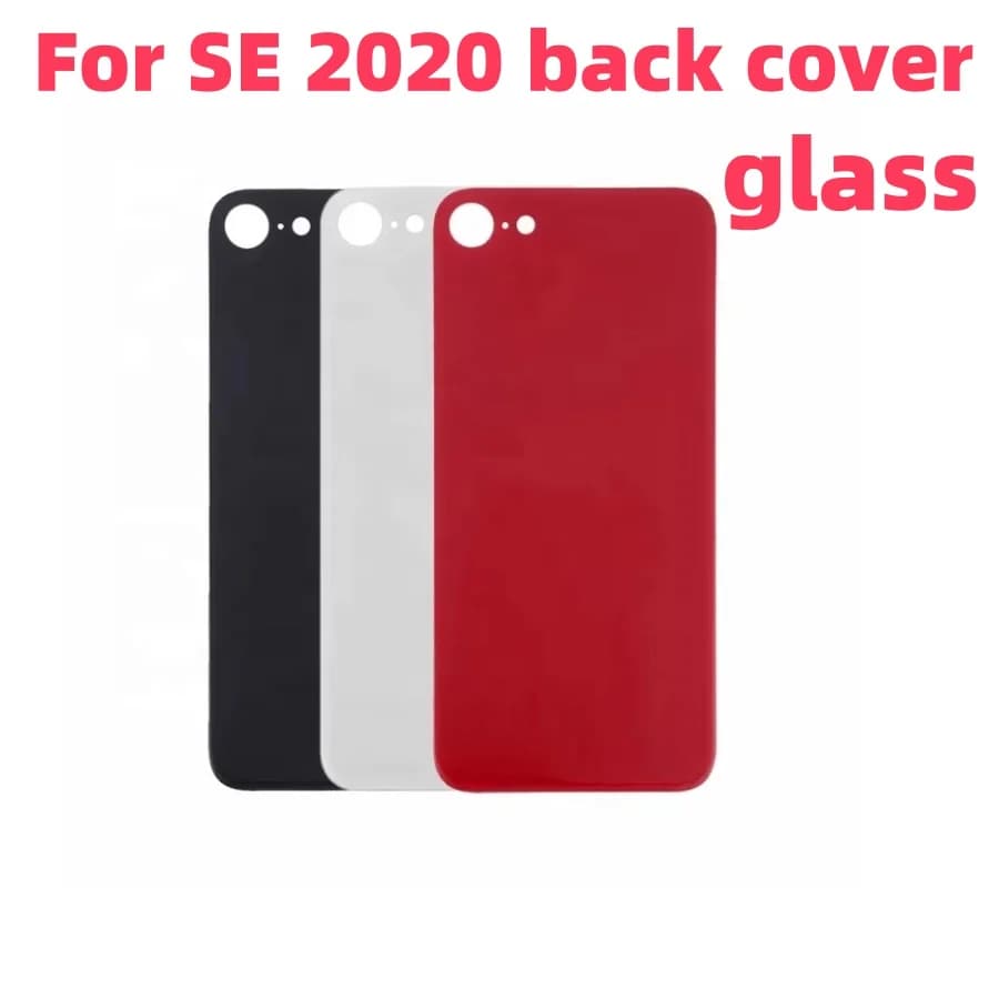Back Glass+3M glue For IPhone SE 2020 Back Cover Glass Fast Replacement High Quality Housing Battery Cover Big Hole Rear Glass
