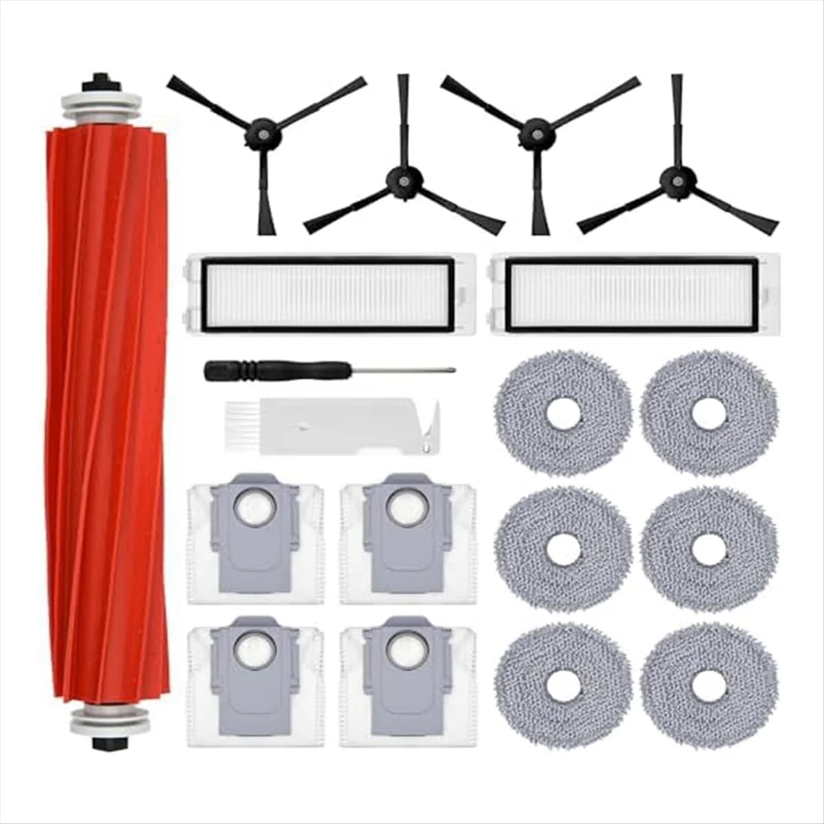 Accessory Set for Roborock Q Revo Robot Vacuum Cleaner, Dust Bags, Main Roller Brush,Side Brushes, Filters, Mop Wipes
