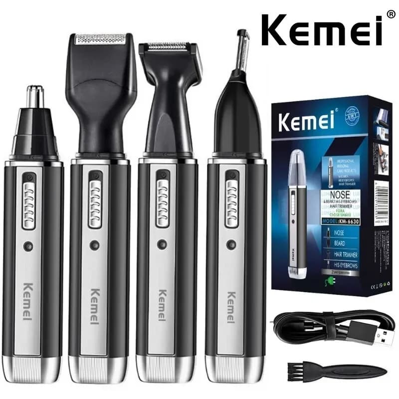 Kemei KM-6630 4 in 1 trimmer for men Nose and ear trimmer Rechargeable Trimmer For Hair Beard Nose And Ear Cleaner Grooming