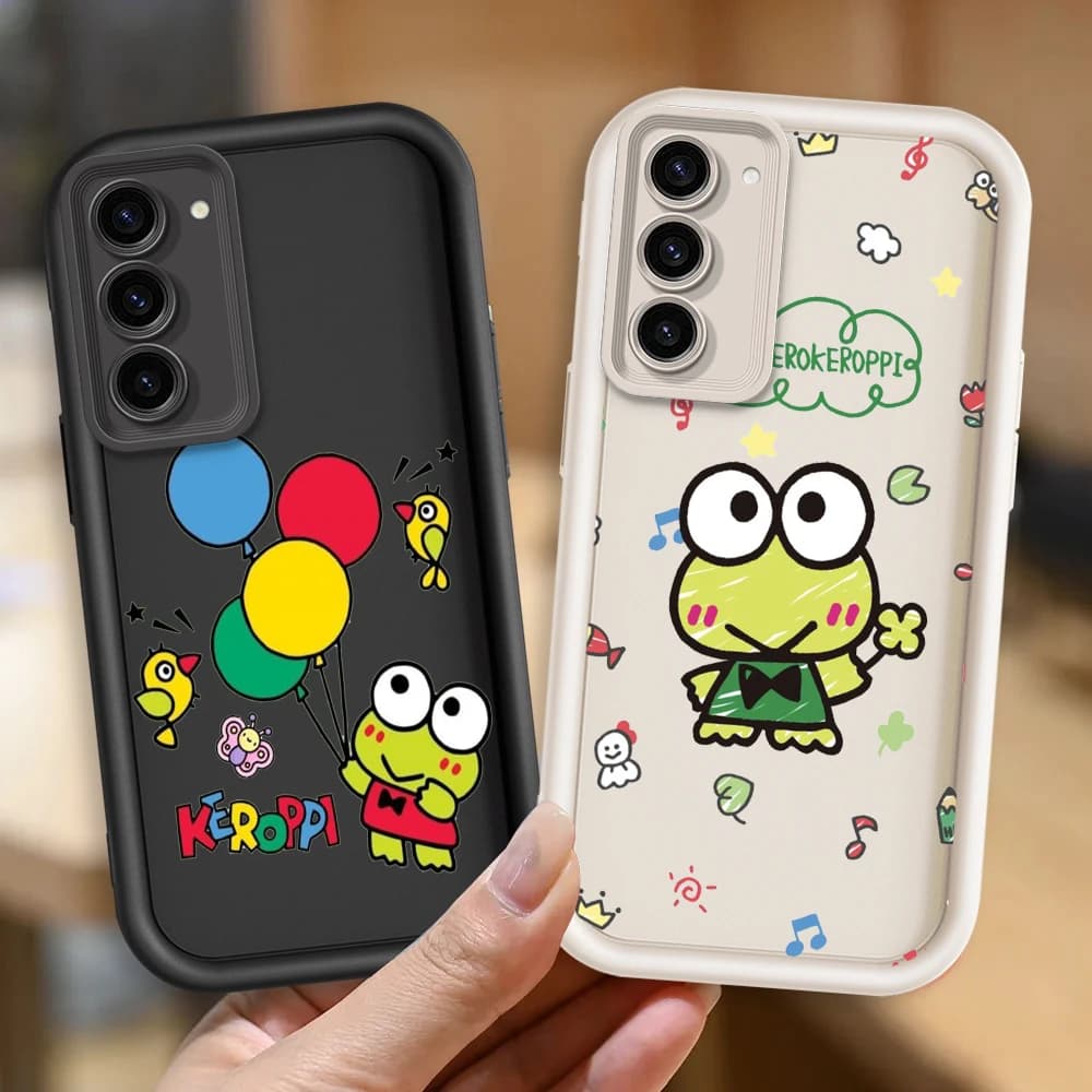 Sanrio Big Eyed Frog For Samsung Note 20 S24 S23 S22 S21 S20 Ultra Plus FE A25 A23 A22 A15 A31 5G Eye Ladder Cover Phone Case