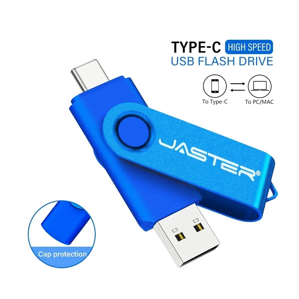 TYPE-C USB Flash Drive 128GB Free Key Chain Pen Drive 64GB Creative Business Gift Red Memory Stick Real Capacity U Disk Blue 32G