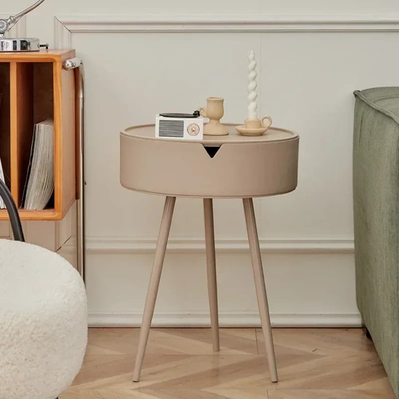 Cream Tea Table Living Room Small Sofa Side Round Tables Bedside Table Simple Balcony Tables Small House Furniture Nordic Mesas