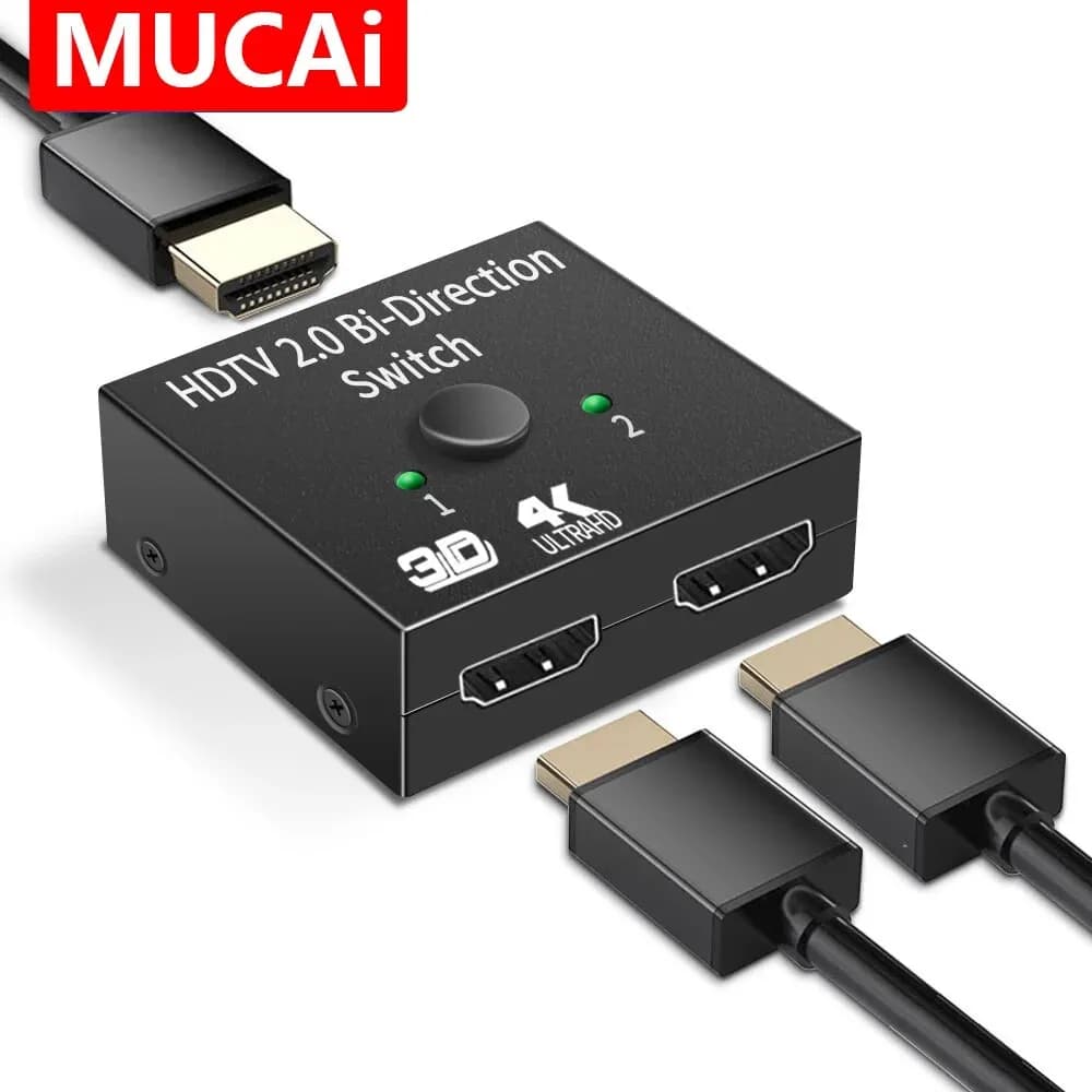 4K HDMI-Compatible Splitter Switch Bi-Direction 1x2/2x1 KVM for TV Box PS4/3 Switcher Adapter Dual Input Single Output