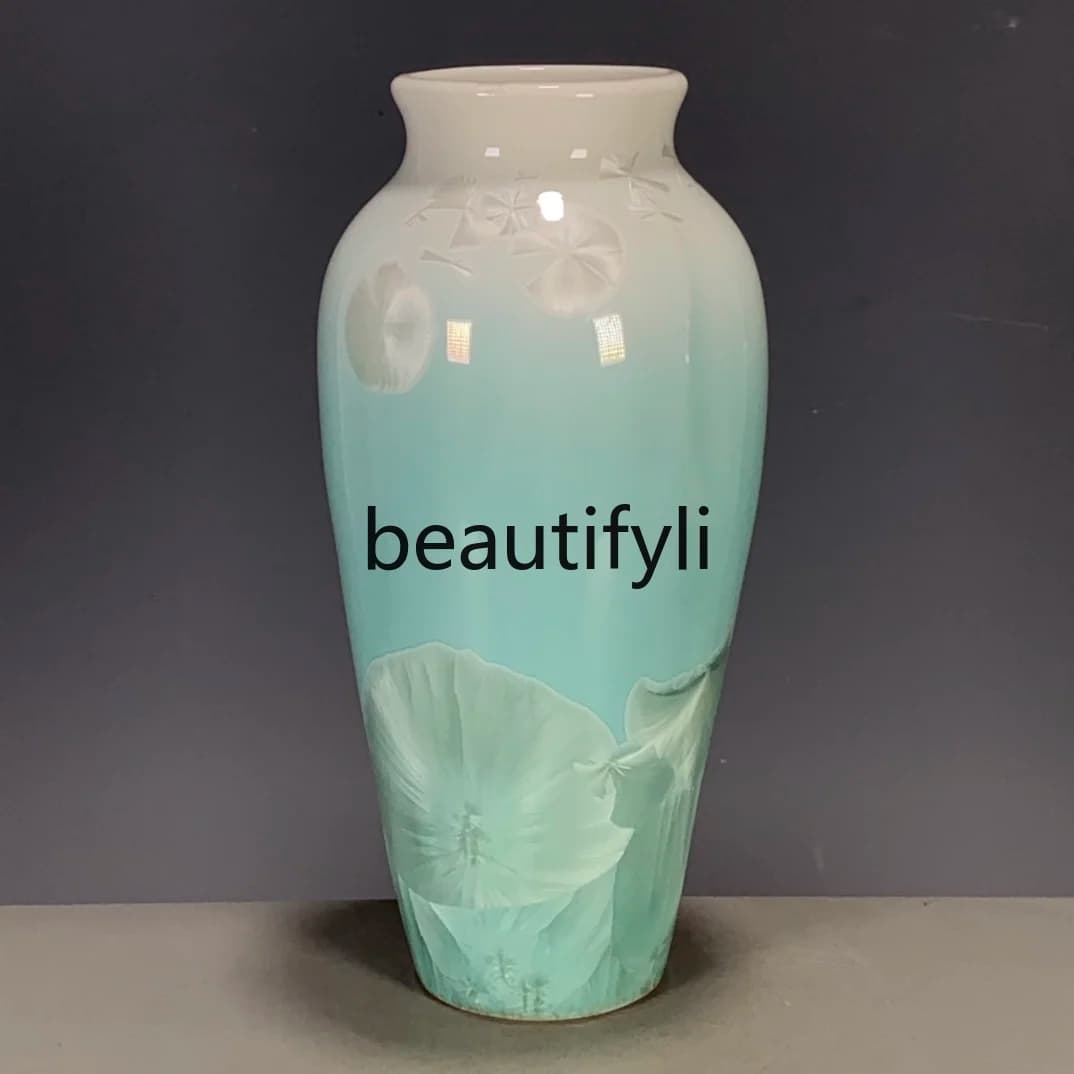 Blue glaze crystal kiln-changed glaze vase ornament