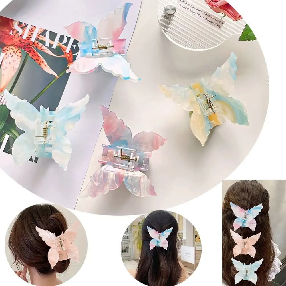 Headwear French Retro Butterfly Hair Clips Back Of The Head Coiled Hair Claws Hair Accessories Sweet Hairpin Women Lady Girl