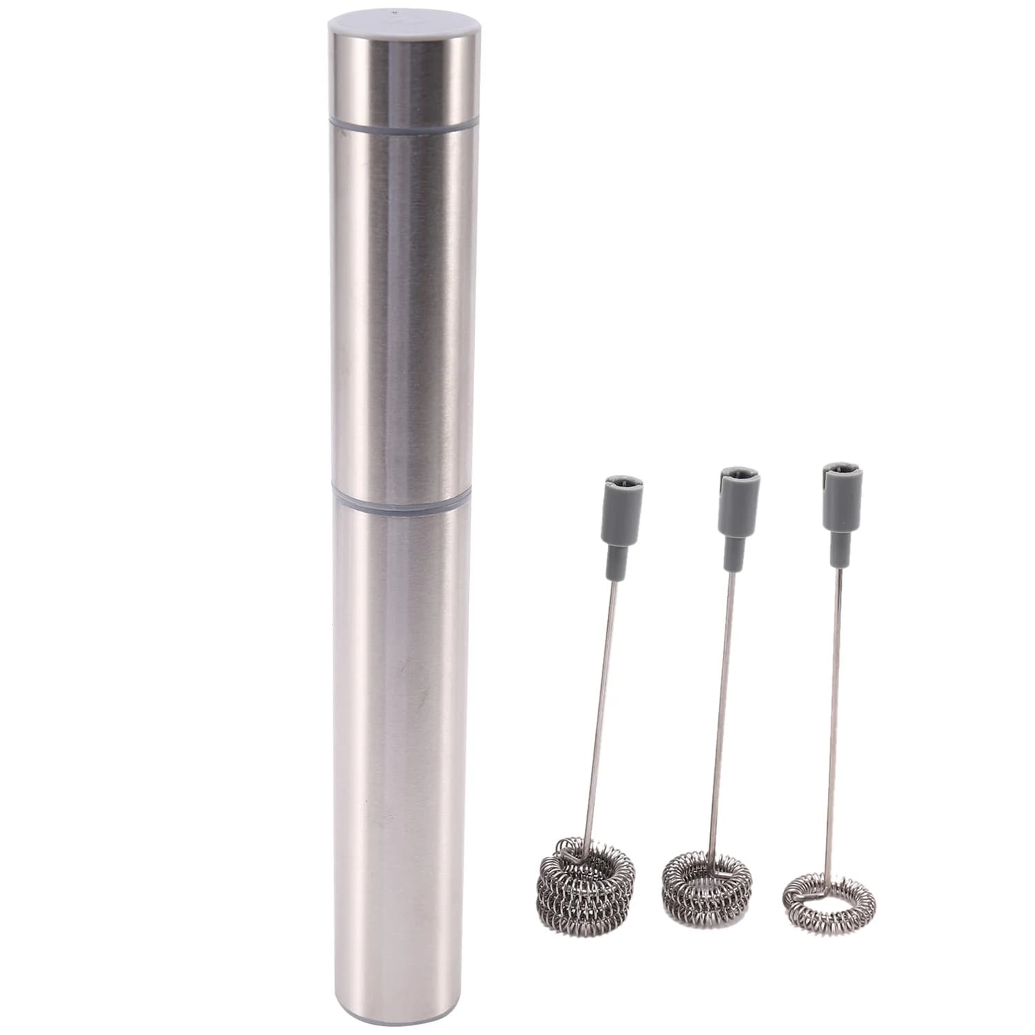 Electric Milk Frother Drink Coffee Whisk Mixer Home Kitchen Egg Beater Stainless Steel Mini Stirrer 4 Pieces Whisk No Battery