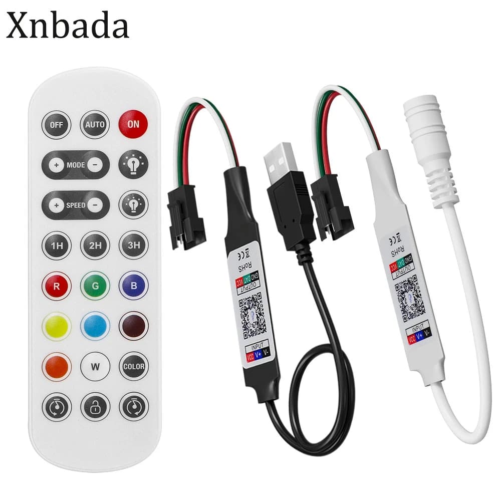 WS2811 WS2812B SK6812 RGBIC Smart LED Controller 2.4G Remote Bluetooth APP Control WS2812 RGB Pixels Led Strip Light DC5-24V