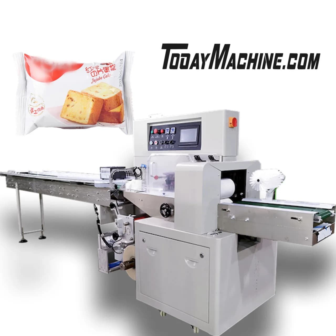 Automatic Horizontal Biscuit Chocolate Bar Wrapping Food Packaging Machine