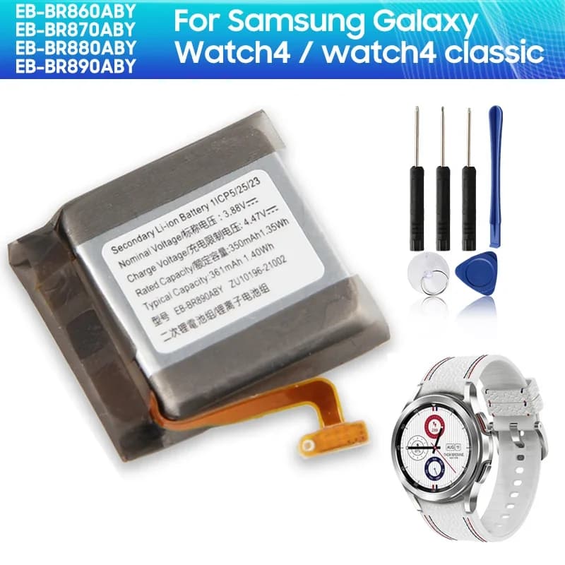 Replacement Battery For Samsung Galaxy Watch4 R860 R880 EB-BR860ABY 40mm 44mm Watch4 Classic R870 R890 EB-BR890ABY 42mm 46mm